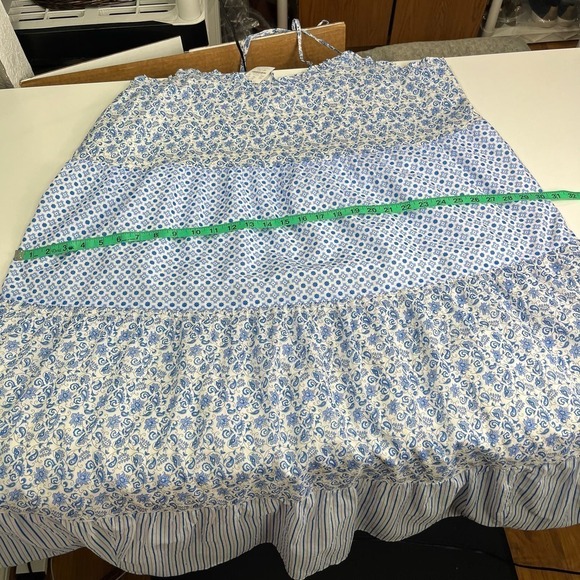 J. Crew Women's Blue and White Tiered Floral Midi A‎ Line Dress Size 3X NWT - Picture 9 of 12